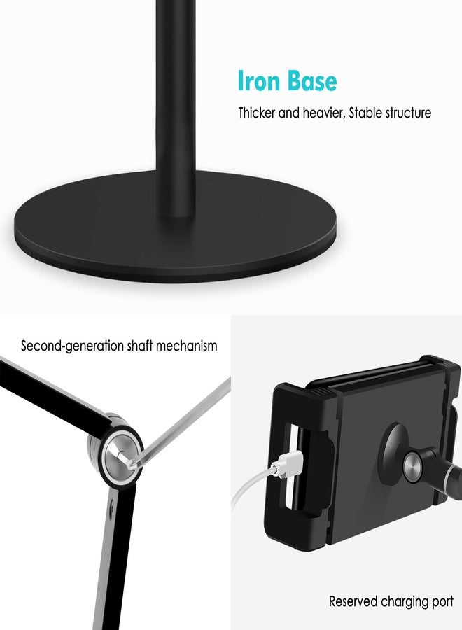 Viozon Tablet Phone Overhead Stand, Height & 360 Degree Angle Adjustable, Aluminum Desktop Stand, Compatible with 3.5-11" Cellphone or Tablet Such as iPhone iPad Pro Air Mini, Samsung, Nexus(AP-4P-B) - Image 5